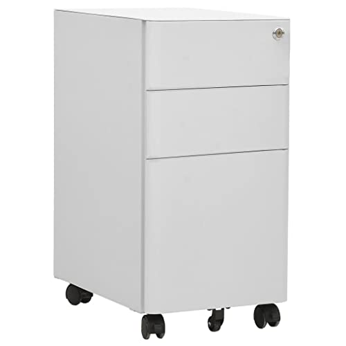 LLEZKBR Schränke & Aufbewahrungs-Aktenschränke Mobiler Aktenschrank Hellgrau 30x45x59 cm Stahl von LLEZKBR