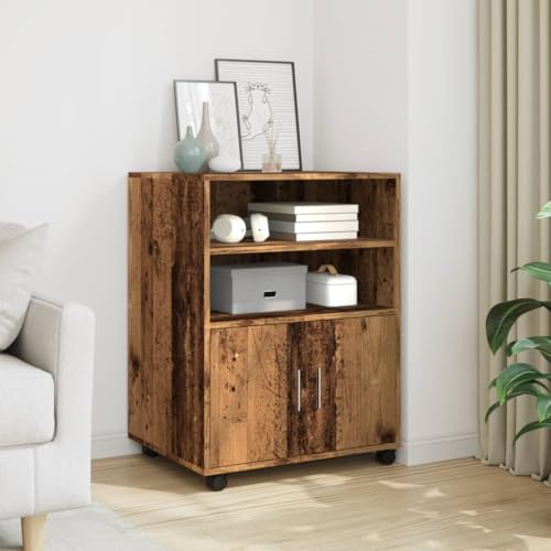 LLEZKBR Schränke & Aufbewahrungs-Aktenschränke Rollschrank Altholz 60x48x81 cm Holzwerkstoff von LLEZKBR
