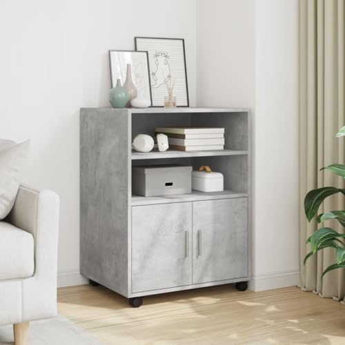 LLEZKBR Schränke & Aufbewahrungs-Aktenschränke Rollschrank Betongrau 60x48x81 cm Holzwerkstoff von LLEZKBR