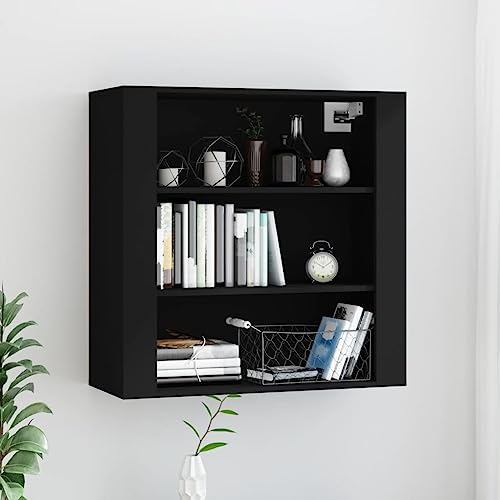 LLEZKBR Schränke & Aufbewahrungs-Hängeschrank Schwarz 80x33x80 cm Holzwerkstoff von LLEZKBR