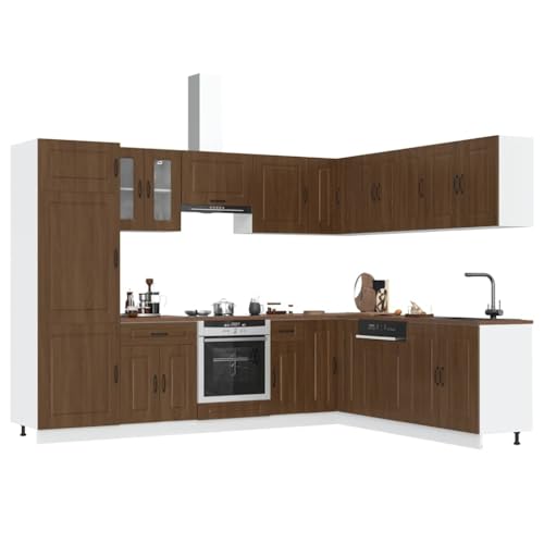 LLEZKBR Schränke & Aufbewahrungs-Küchenschränke - 14-teiliges Küchenschrank-Set Kalmar Braun Eiche Holzwerkstoff LLEZKBR Schränke & Aufbewahrungs-Küchenschränke - 14-teiliges Küchenschrank-Set Kalmar Braun Eiche Holzwerkstoff von LLEZKBR