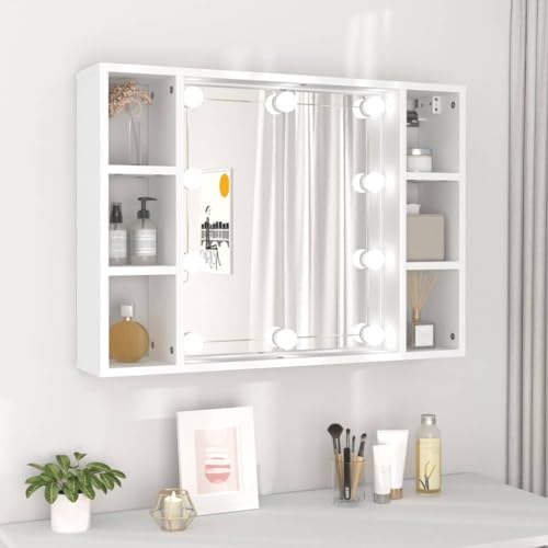 LLEZKBR Schränke & Aufbewahrungs-Spiegelschrank mit LED Weiß 76x15x55 cm LLEZKBR Schränke & Aufbewahrungs-Spiegelschrank mit LED Weiß 76x15x55 cm von LLEZKBR