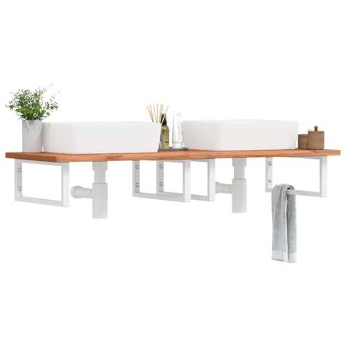 LLEZKBR Schränke & Aufbewahrungs-Waschtischunterschrank Bad-Waschtischunterschrank Waschbeckenregal Wandmontage Stahl und Massivholz Buche LLEZKBR Schränke & Aufbewahrungs-Waschtischunterschrank Bad-Waschtischunterschrank Waschbeckenregal Wandmontage Stahl und Massivholz Buche von LLEZKBR