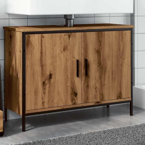 LLEZKBR Schränke & Aufbewahrungs-Waschtischunterschrank Badkommode Waschbeckenunterschrank Artisan Eiche 80x30x60 cm Holzwerkstoff LLEZKBR Schränke & Aufbewahrungs-Waschtischunterschrank Badkommode Waschbeckenunterschrank Artisan Eiche 80x30x60 cm Holzwerkstoff von LLEZKBR