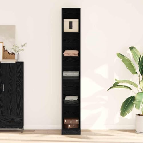 LLEZKBR Schränke & Aufbewahrungsschränke & Kleiderschränke - Garderobe mit Ablage Schwarze Eiche 30 x 50 x 200 cm Holzwerkstoff von LLEZKBR