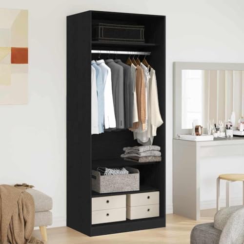 LLEZKBR Schränke & Aufbewahrungsschränke & Kleiderschränke - Garderobe mit Ablage Schwarze Eiche 80 x 50 x 200 cm Holzwerkstoff LLEZKBR Schränke & Aufbewahrungsschränke & Kleiderschränke - Garderobe mit Ablage Schwarze Eiche 80 x 50 x 200 cm Holzwerkstoff von LLEZKBR