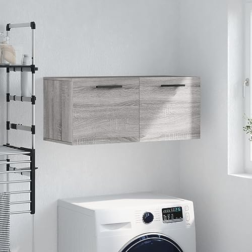 LLEZKBR Schränke & Aufbewahrungsschränke & Schließfächer - Hängeschrank Grau Sonoma 80x36,5x35 cm Holzwerkstoff von LLEZKBR