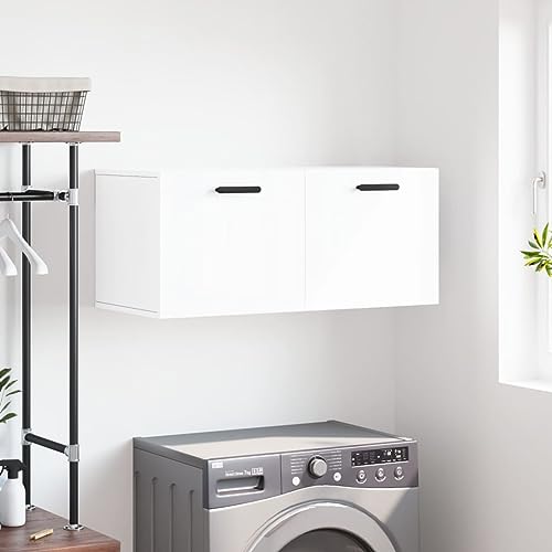 LLEZKBR Schränke & Aufbewahrungsschränke & Schließfächer Hängeschrank Hochglanz Weiß 80x36,5x35 cm Holzwerkstoff LLEZKBR Schränke & Aufbewahrungsschränke & Schließfächer Hängeschrank Hochglanz Weiß 80x36,5x35 cm Holzwerkstoff von LLEZKBR