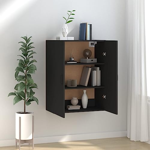 LLEZKBR Schränke & Aufbewahrungsschränke & Schließfächer Hängeschrank Schwarz 69,5x34x90 cm Holzwerkstoff LLEZKBR Schränke & Aufbewahrungsschränke & Schließfächer Hängeschrank Schwarz 69,5x34x90 cm Holzwerkstoff von LLEZKBR