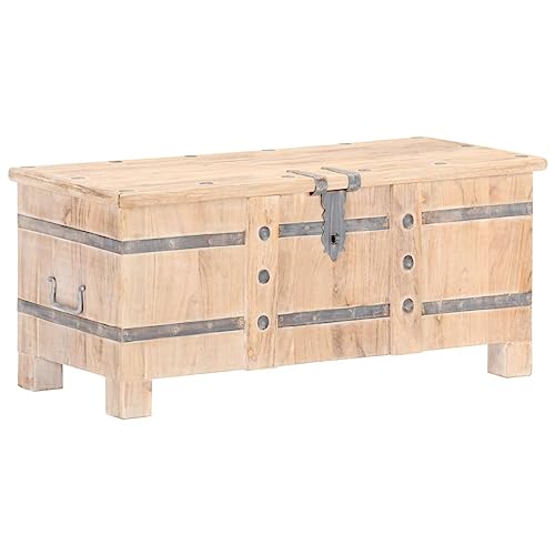 LLEZKBR Schränke & Aufbewahrungstruhen Truhe 90x40x40 cm Akazienholz massiv von LLEZKBR
