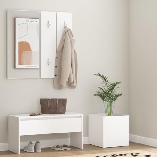 LLEZKBR Sitzbänke - Lagerbänke & Eingangsbänke - Flurmöbel-Set Weiß Holzwerkstoff LLEZKBR Sitzbänke - Lagerbänke & Eingangsbänke - Flurmöbel-Set Weiß Holzwerkstoff von LLEZKBR