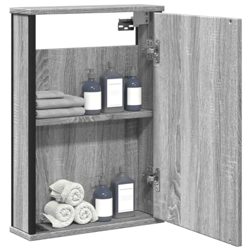 LLEZKBR Spiegelschrank Bad Grau Sonoma 42x12x60cm Holzwerkstoff LLEZKBR Spiegelschrank Bad Grau Sonoma 42x12x60cm Holzwerkstoff von LLEZKBR