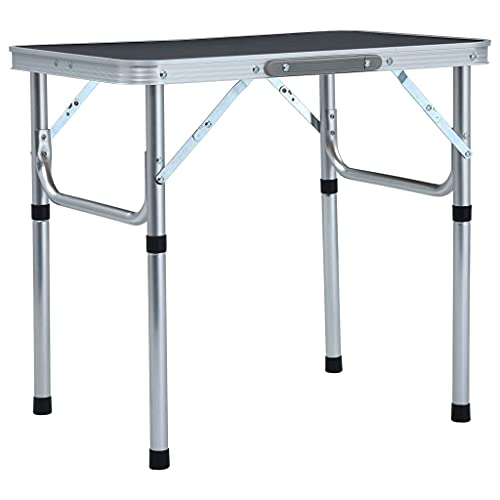 LLEZKBR Sporting Goods-Outdoor-Freizeit-Camping & Wandern-Camp Möbel-Klapptisch Campingtisch Grau Aluminium 60x45cm von LLEZKBR