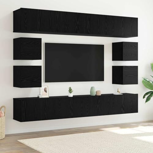 LLEZKBR TV-Ständer & TV-Schränke, TV-Ständer & TV-Schränke, TV-Schrank-Set, 8-teilig, schwarze Eiche, 100 x 30 x 30 cm, Holzwerkstoff LLEZKBR TV-Ständer & TV-Schränke, TV-Ständer & TV-Schränke, TV-Schrank-Set, 8-teilig, schwarze Eiche, 100 x 30 x 30 cm, Holzwerkstoff von LLEZKBR