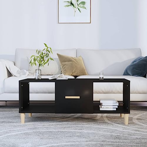 LLEZKBR Tables-Accent Tables-Coffee Tables-Coffee Table Black 102x50x40cm Engineered Wood von LLEZKBR