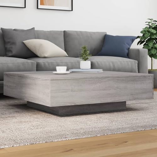 LLEZKBR Tables-Accent Tables-Coffee Tables-Coffee Table Grey Sonoma 100x100x31cm Holzwerkstoff von LLEZKBR