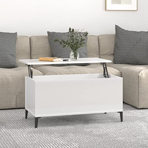 LLEZKBR Tables-Accent Tables-Coffee Tables-Coffee Table High Gloss White 90x44.5x45cm Engineered Wood LLEZKBR Tables-Accent Tables-Coffee Tables-Coffee Table High Gloss White 90x44.5x45cm Engineered Wood von LLEZKBR