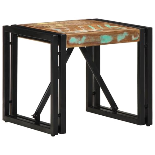 LLEZKBR Tables-Accent Tables-Coffee Tables-Coffee Table Multicolor 40x40x35cm Massivholz Reclaimed von LLEZKBR