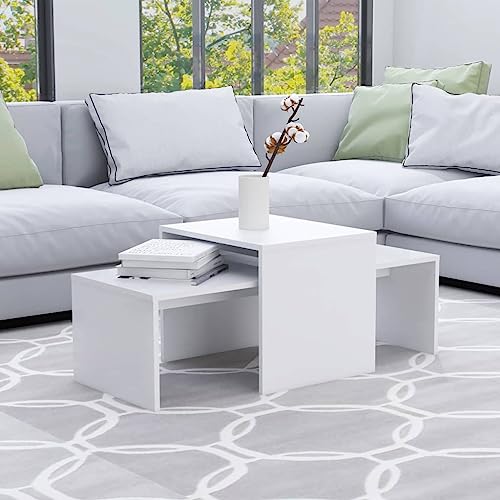 LLEZKBR Tables-Accent Tables-Coffee Tables-Coffee Table Set White 100x48x40cm Engineered Wood LLEZKBR Tables-Accent Tables-Coffee Tables-Coffee Table Set White 100x48x40cm Engineered Wood von LLEZKBR