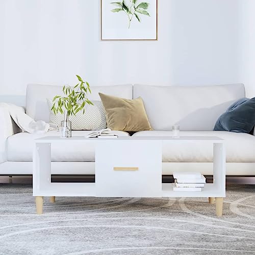 LLEZKBR Tables-Accent Tables-Coffee Tables-Coffee Table White 102x50x40cm Engineered Wood LLEZKBR Tables-Accent Tables-Coffee Tables-Coffee Table White 102x50x40cm Engineered Wood von LLEZKBR