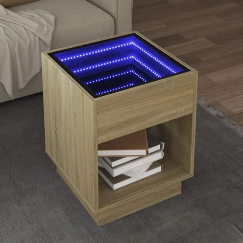 LLEZKBR Tables-Accent Tables-Coffee Tables-Coffee Table with Infinity LED Sonoma Oak 40x40x50cm LLEZKBR Tables-Accent Tables-Coffee Tables-Coffee Table with Infinity LED Sonoma Oak 40x40x50cm von LLEZKBR