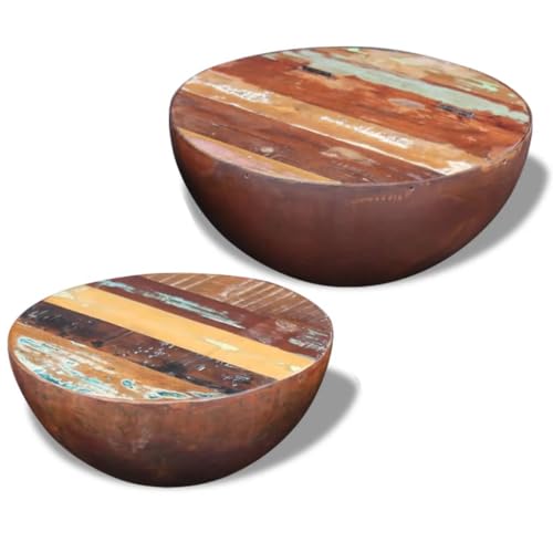 LLEZKBR Tables-Accent Tables-Coffee Tables-Coffee Tables 2-teiliges Couchtisch-Set aus massivem Altholz LLEZKBR Tables-Accent Tables-Coffee Tables-Coffee Tables 2-teiliges Couchtisch-Set aus massivem Altholz von LLEZKBR