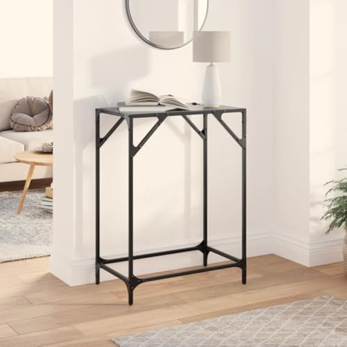 LLEZKBR Tables-Accent Tables-Console Tables-Console Table with Black Glass Top 60x35x81cm Steel LLEZKBR Tables-Accent Tables-Console Tables-Console Table with Black Glass Top 60x35x81cm Steel von LLEZKBR