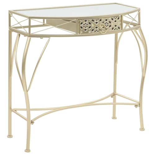 LLEZKBR Tables-Accent Tables-End Tables-Beistelltisch, französischer Stil, Metall, 82 x 39 x 76 cm, Gold von LLEZKBR