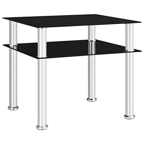 LLEZKBR Tables-Accent Tables-End Tables-Beistelltisch, schwarz, 45 x 50 x 45 cm, gehärtetes Glas von LLEZKBR