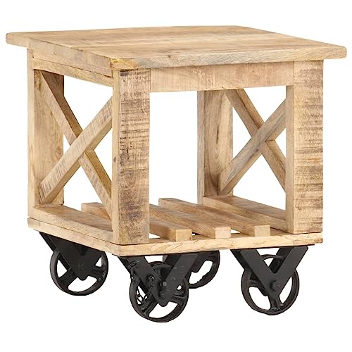 LLEZKBR Tables-Accent Tables-End Tables-Beistelltisch mit Rollen, 40x40x42cm, Mangoholz grob LLEZKBR Tables-Accent Tables-End Tables-Beistelltisch mit Rollen, 40x40x42cm, Mangoholz grob von LLEZKBR