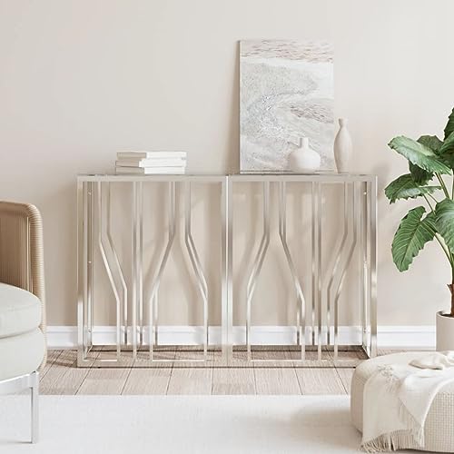 LLEZKBR Tables-Accent Tables-End Tables-Console Table 110x30x70cm Edelstahl und Glas von LLEZKBR