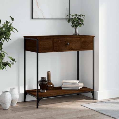 LLEZKBR Tables-Accent Tables-End Tables-Console Table Brown Oak 75x34.5x75cm Holzwerkstoff LLEZKBR Tables-Accent Tables-End Tables-Console Table Brown Oak 75x34.5x75cm Holzwerkstoff von LLEZKBR