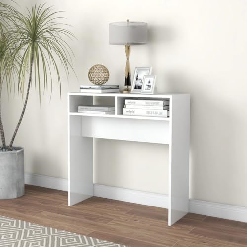 LLEZKBR Tables-Accent Tables-End Tables-Console Table High Gloss White 78x30x80cm Holzwerkstoff von LLEZKBR
