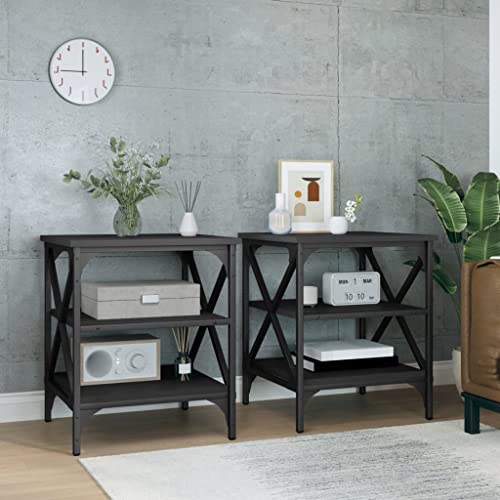 LLEZKBR Tische, Akzenttische, Beistelltische, 2 Stück, schwarz, 40 x 42 x 50 cm, Holzwerkstoff LLEZKBR Tische, Akzenttische, Beistelltische, 2 Stück, schwarz, 40 x 42 x 50 cm, Holzwerkstoff von LLEZKBR