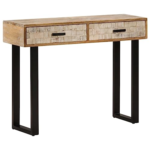 LLEZKBR Tische, Akzenttische, Beistelltische, Konsolentisch, 100 x 30 x 75 cm, massives Mangoholz von LLEZKBR