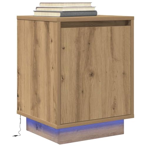 LLEZKBR Tische, Beistelltische, Nachtschrank mit LED-Lichtern, Artisan Eiche, 38 x 34 x 50 cm LLEZKBR Tische, Beistelltische, Nachtschrank mit LED-Lichtern, Artisan Eiche, 38 x 34 x 50 cm von LLEZKBR