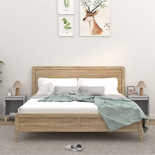 LLEZKBR Tische, Beistelltische, Unterschrank, 2 Stück, Grau, Sonoma, 40 x 35 x 50 cm von LLEZKBR