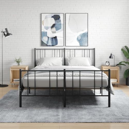 LLEZKBR Tische, Beistelltische, Unterschrank, 2 Stück, Sonoma-Eiche, 40 x 35 x 50 cm, Holzwerkstoff von LLEZKBR