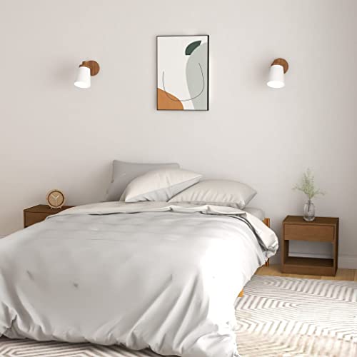 LLEZKBR Tische, Beistelltische, Unterschrank, 2 Stück, braun, 40 x 31 x 40 cm, massives Kiefernholz von LLEZKBR