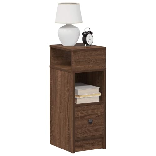 LLEZKBR Tische, Beistelltische, Unterschrank, 2-teilig, mit Schublade, braun, Eiche, 25 x 31 x 66 cm von LLEZKBR
