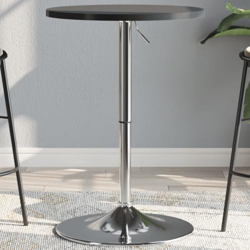 LLEZKBR Tische, Küchen- und Esszimmertische, Bartisch, Schwarz, 50 x 50 x 90 cm, Holzwerkstoff und verchromter Stahl LLEZKBR Tische, Küchen- und Esszimmertische, Bartisch, Schwarz, 50 x 50 x 90 cm, Holzwerkstoff und verchromter Stahl von LLEZKBR