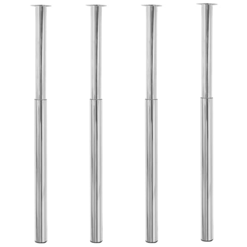 LLEZKBR Tischzubehör, Tischbeine, Teleskop-Tischbeine, Chrom, 710 mm - 1100 mm, 4 Stück von LLEZKBR