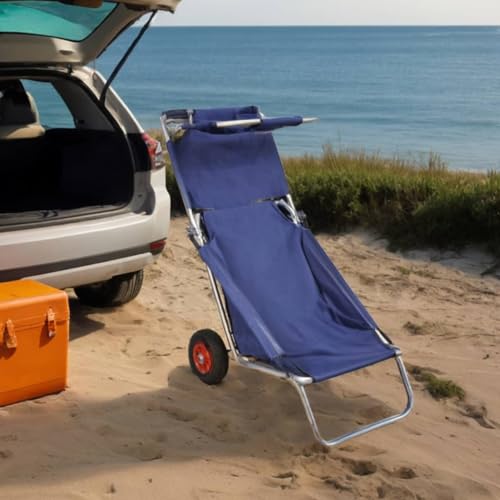 LLEZKBR Trolleys-Strandwagen mit Rollen, tragbar, faltbar, Blau LLEZKBR Trolleys-Strandwagen mit Rollen, tragbar, faltbar, Blau von LLEZKBR