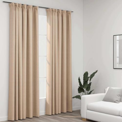 LLEZKBR Verdunkelungsvorhänge Leinenoptik mit Haken 2 Stück beige 140x245cm LLEZKBR Verdunkelungsvorhänge Leinenoptik mit Haken 2 Stück beige 140x245cm von LLEZKBR