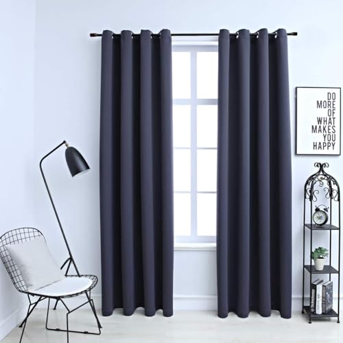 LLEZKBR Verdunkelungsvorhänge mit Metallringen, 2 Stück, anthrazit, 140 x 175 cm LLEZKBR Verdunkelungsvorhänge mit Metallringen, 2 Stück, anthrazit, 140 x 175 cm von LLEZKBR
