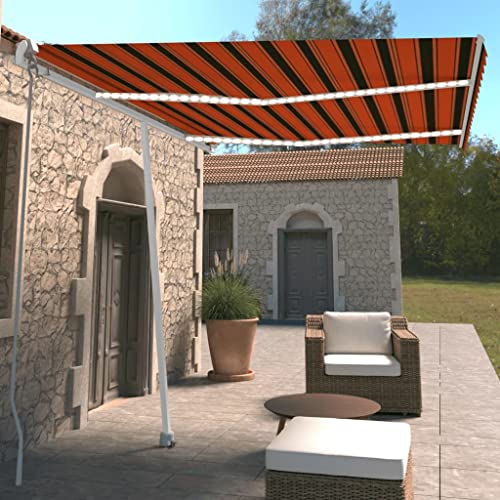 Lawn & Garden-Outdoor Living-Fenster- und Türmarkisen, manuell einziehbare Markise mit LED, 350 x 250 cm, Orange und Braun Lawn & Garden-Outdoor Living-Fenster- und Türmarkisen, manuell einziehbare Markise mit LED, 350 x 250 cm, Orange und Braun von LLEZKBR