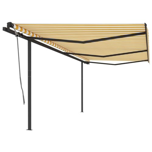 Lawn & Garden-Outdoor Living-Fenster- und Türmarkisen, manuell einziehbare Markise mit Pfosten, 6 x 3 m, Gelb und Weiß Lawn & Garden-Outdoor Living-Fenster- und Türmarkisen, manuell einziehbare Markise mit Pfosten, 6 x 3 m, Gelb und Weiß von LLEZKBR
