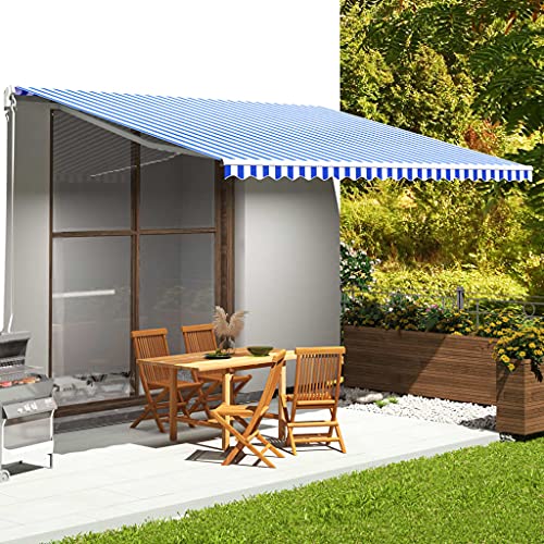 Lawn & Garden-Outdoor Living-Fenster- & Türmarkisen Ersatzstoff für Markise Blau und Weiß 5x3,5m Lawn & Garden-Outdoor Living-Fenster- & Türmarkisen Ersatzstoff für Markise Blau und Weiß 5x3,5m von LLEZKBR
