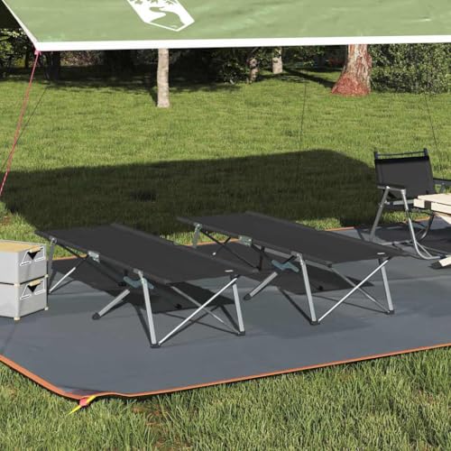 Outdoor Freizeit Camping & Wandern Faltbares Campingbett 2 Stück Schwarz 62 x 194 x 42 cm Oxford-Gewebe Outdoor Freizeit Camping & Wandern Faltbares Campingbett 2 Stück Schwarz 62 x 194 x 42 cm Oxford-Gewebe von LLEZKBR