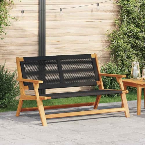 Outdoor-Möbel, Sitzgelegenheit, Gartenmöbel, schwarz, 78 x 122 x 73 cm, Akazienholz massiv Outdoor-Möbel, Sitzgelegenheit, Gartenmöbel, schwarz, 78 x 122 x 73 cm, Akazienholz massiv von LLEZKBR